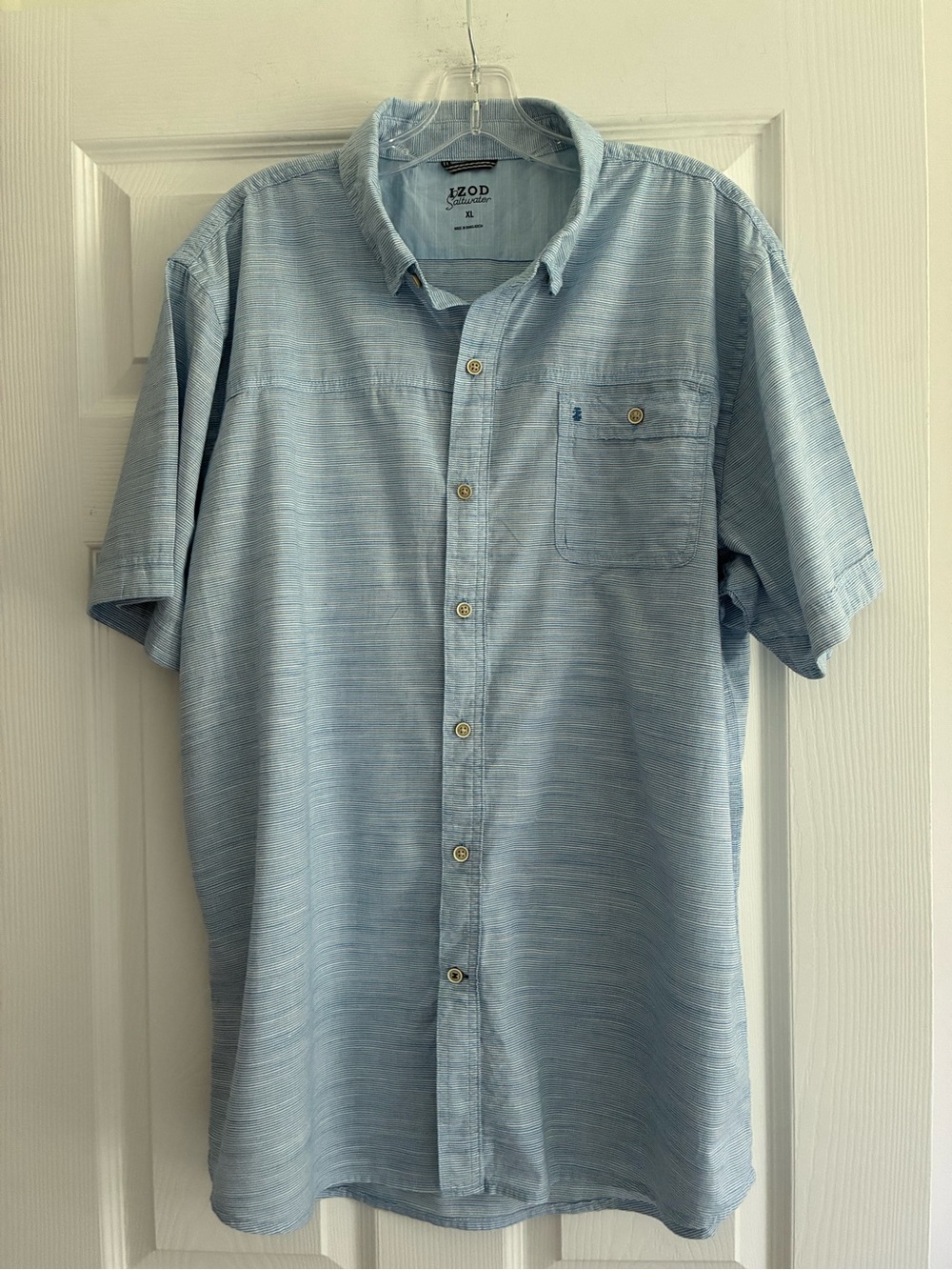 Izod Light Blue Short-Sleeve Button-Down Shirt